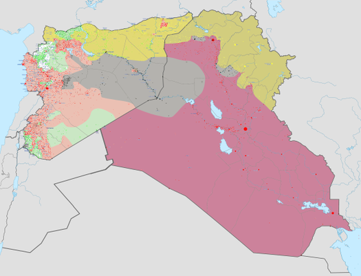 Syria and Iraq 2014-onward War map