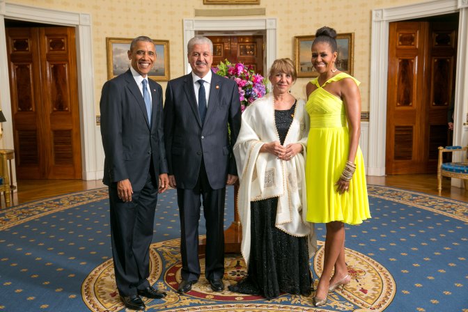 Abdelmalek Sellal with Obamas 2014.jpg