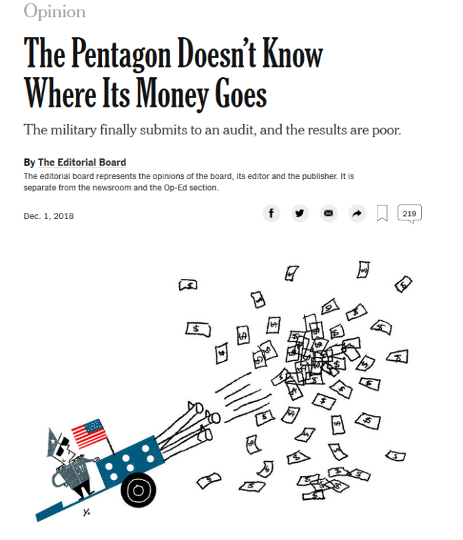 NYT: Le Pentagone ne sait pas où va l'argent